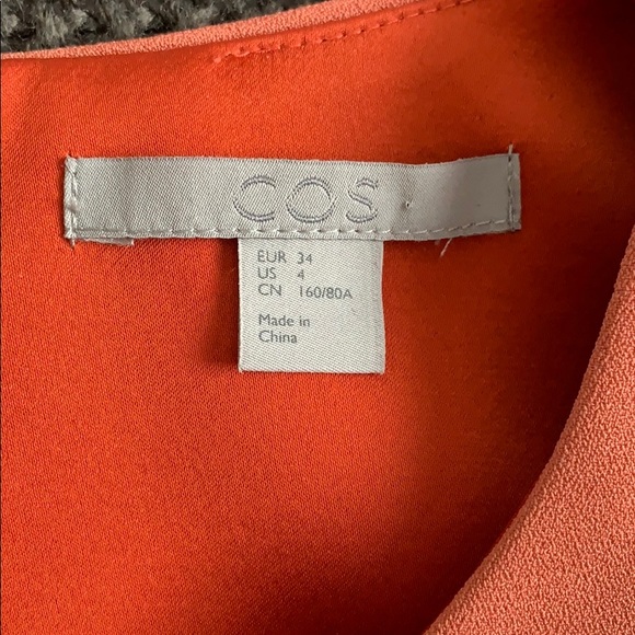 COS orange blouse with cutout - Picture 3 of 6